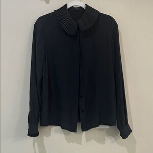 Raoul Black Pleated Collar Shirt